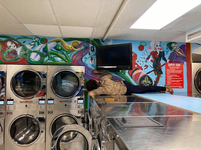 Angela Rene Roberts Mural Paintings in Laundry Matts